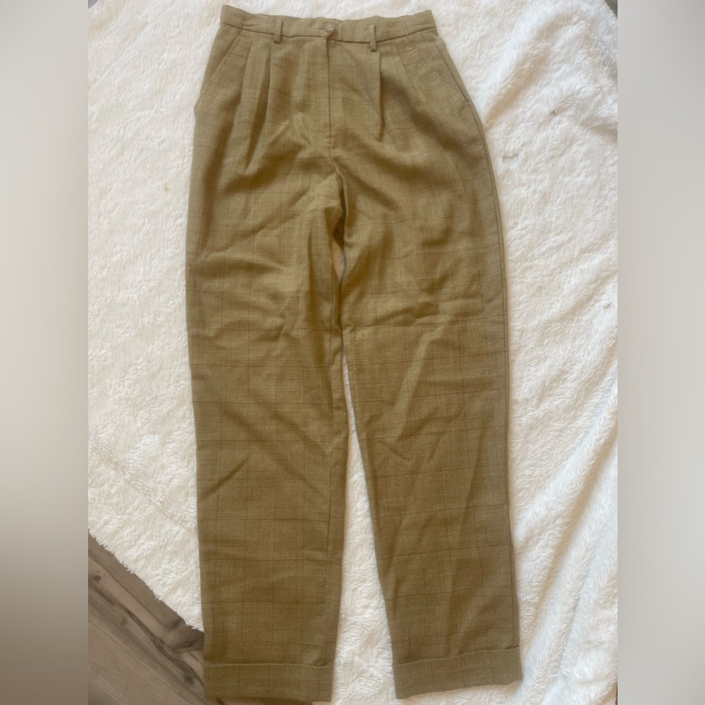 Giorgio’s Palm Beach Made In Italy Tan Print High Waist Womens Pants Size 0